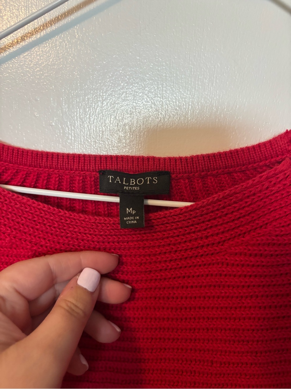 Talbots Quiet Luxury Mob Wife Aesthetic Old Money Red Knit Crewneck MP - Picture 3 of 5